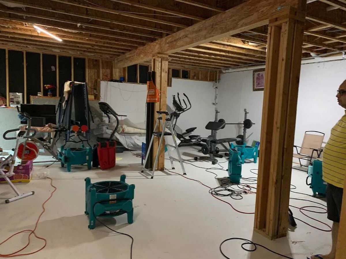 Basement drying equipment setup for Structural Drying in Cobleskill
